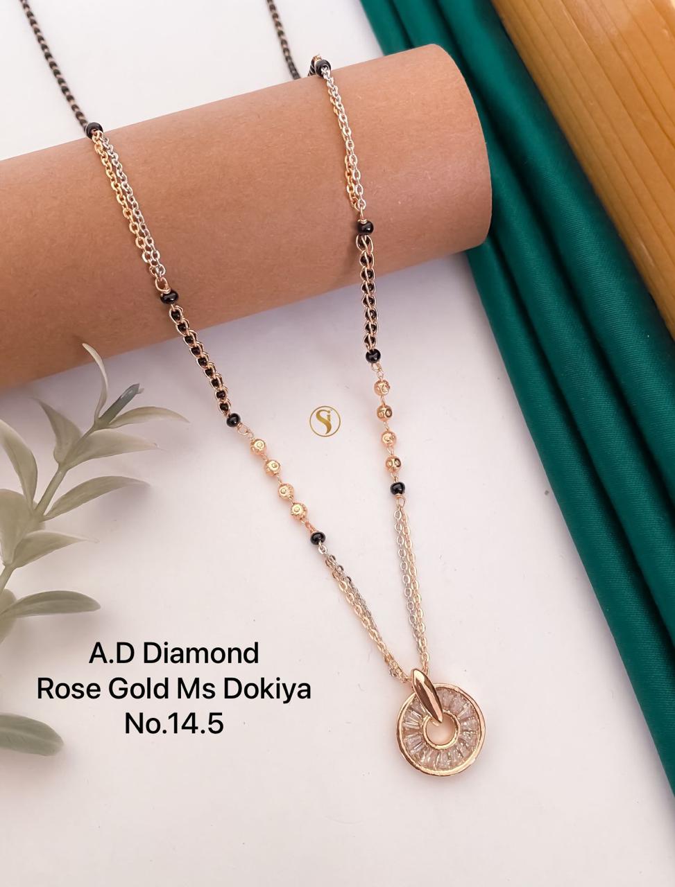 13 AD Diamond Fancy Daily Wear Dokiya Mangalsutra Wholesale Shop In Surat

